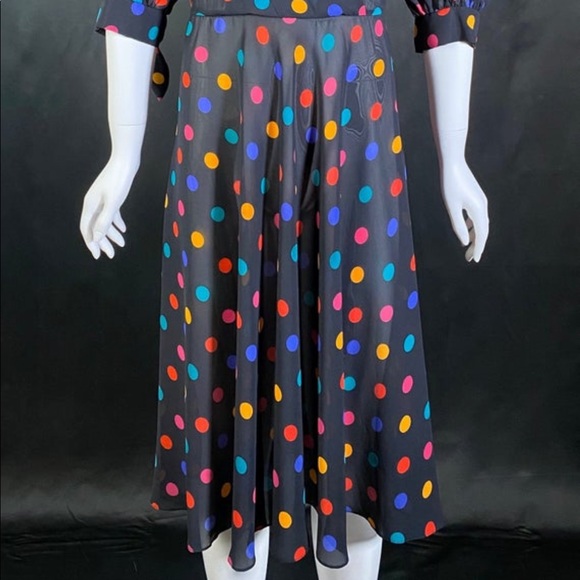 rainbow polka dot dress chiffon - Picture 2 of 4